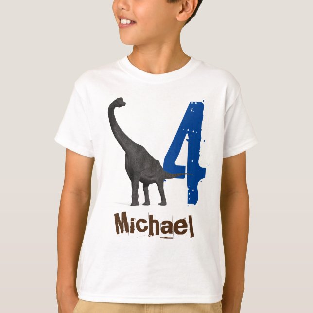 T-shirt Brachiosaurus nom personnalisé Age (Devant)