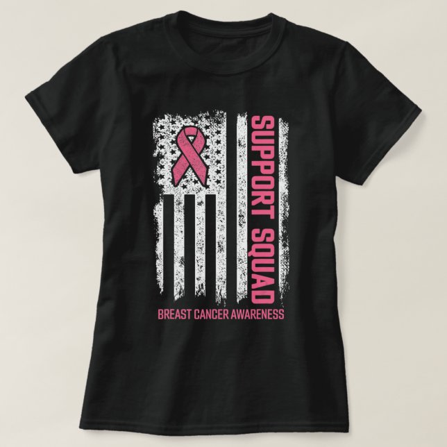 T-shirt Braille Cancer Shirts Support Squad Breast Cancer (Design devant)