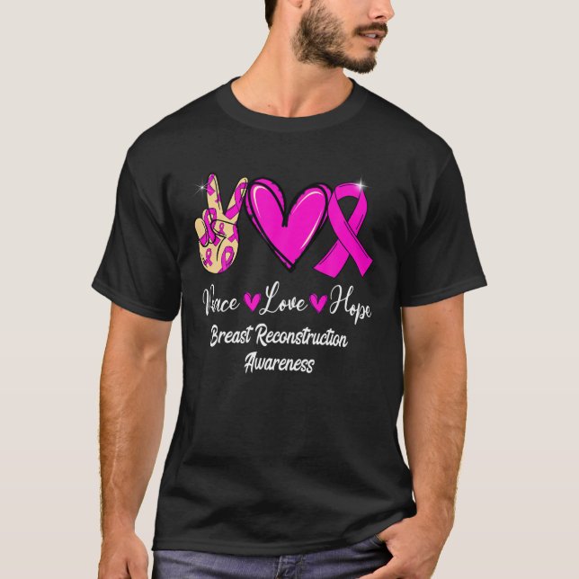 T-shirt Braille Reconstruction Awareness Peace Love Hope P (Devant)