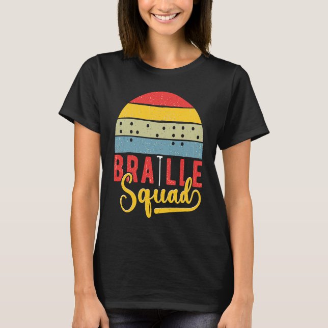 T-shirt Braille Squad Retro Sunset Blindness (Devant)