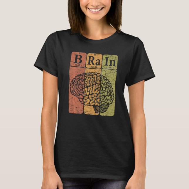 T-shirt Brain Periodic Table Elements Neurologist Retro Ne (Devant)