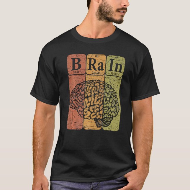 T-shirt Brain Periodic Table Elements Neurologist Retro Ne (Devant)