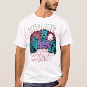 T-shirt Brains et éclaboussure de sang - Zombie effrayant 