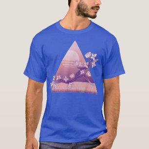 T-shirt Branche de fleurs de cerisier à vague vapeur japon