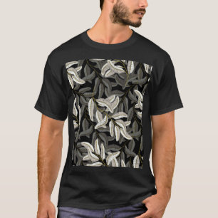 T-shirt Branches brodées : imprimé noir-blanc.