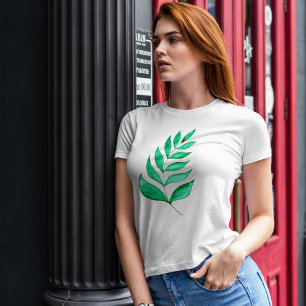 T-shirt Branches d'aquarelle simples - vert