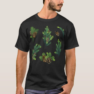 T-shirt Branches Et Cônes D'Arbre À Pins