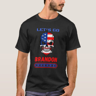 T-shirt Brandon Skull Head American Flag Conserva