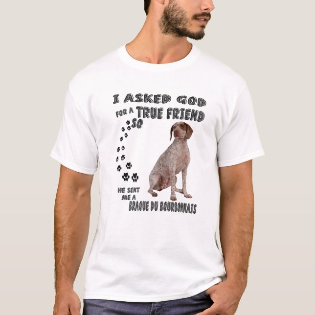 T-shirt Braque Du Bourbonnais Citation Maman Papa, Bourbon (Devant)