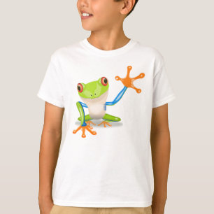 T-shirt Bras de ondulation de grande grenouille verte