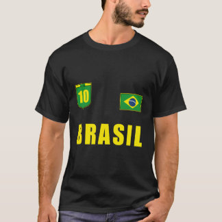 T-shirt Brasil Brésil Joueur de football Jersey Drapeau Tr