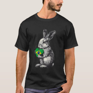 T-shirt Brasil Drapeau Rabbit Coeur Brasilienne Pride Brés