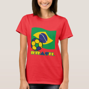 T-shirt Brasileiro Futebol e Bandeira Brasil en portugais