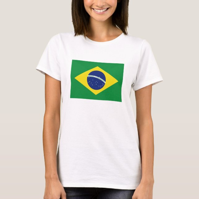 T-shirt Brasilian flag ladies | Brasil tee merchandise (Devant)