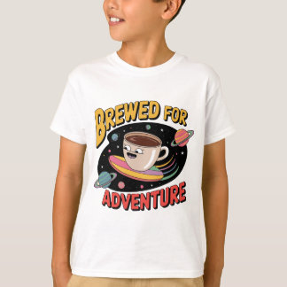 T-shirt Brassé pour l'aventure - Voyageur de l'espace café