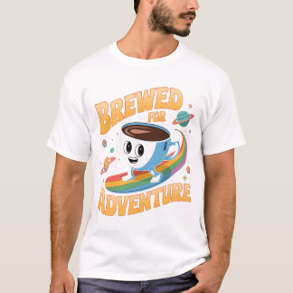 T-shirt Brassée pour l'aventure - Vibrant Coffee Cup in Sp