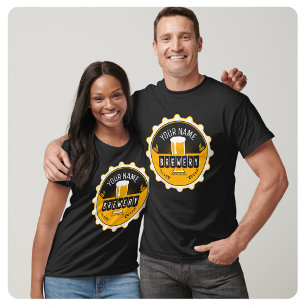 T-shirt Brasserie personnalisée Artisanat Bière Bouteille 