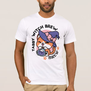 T-shirt Brassin de sorcière tigrée – Joli design de chat d