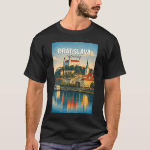 T-shirt Bratislava Slovaquie Illustration Voyage Art Rétro