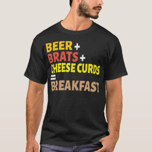 T-shirt Brats de bière Fromage Curies Petit déjeuner Wisco
