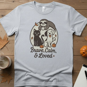 T-shirt Brave, Calme & Aimé — Trio d'animaux mignons Hallo