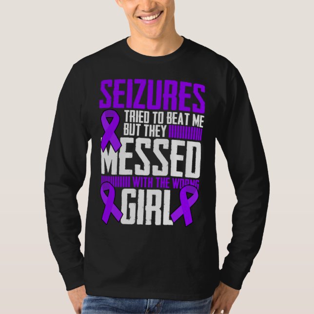 T-shirt Brave Girl Epilepsy Warrior Saying Epilepsy Awaren (Devant)