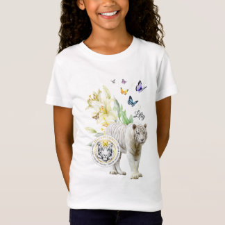 T-shirt brave papillon Be the Change White Tiger