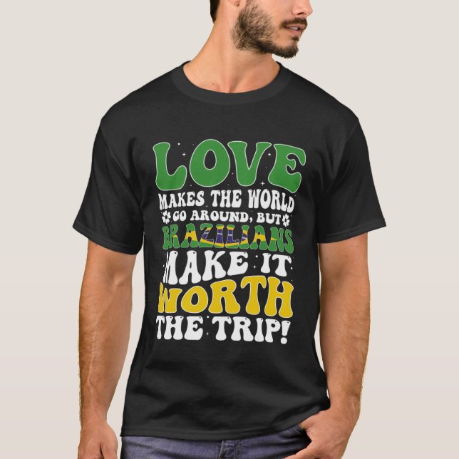 T-shirt Brazil Flag Men & Women Cute Til Brazilians (Devant)