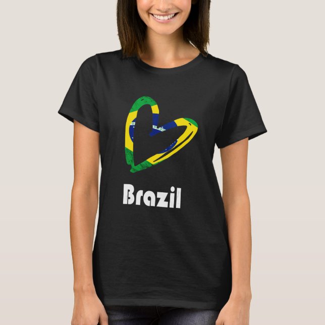 T-shirt Brazil Love Brazilian Pride Brazilian Roots Brasil (Devant)