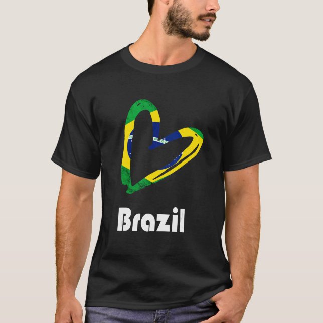T-shirt Brazil Love Brazilian Pride Brazilian Roots Brasil (Devant)