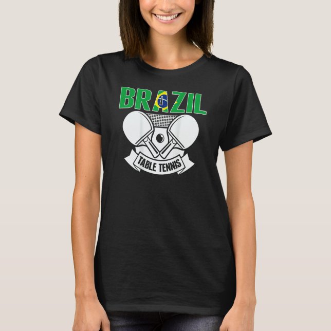 T-shirt Brazil Table Tennis  Support Brazilian Ping Pong T (Devant)
