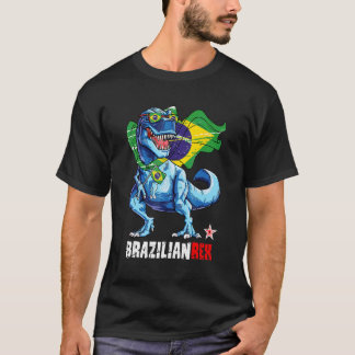 T-shirt Brazilianrex Drapeau Brésilien Fier Dinosaure Amus