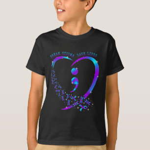 T-shirt Break Stigma Sauver des vies Coeur Semicolon Suici
