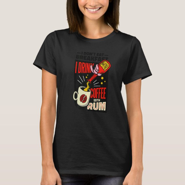 T-shirt Breakfast Quote Coffee  Nightdress Sleep (Devant)
