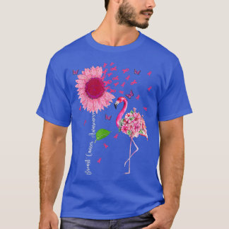 T-shirt Breast Cancer Awareness Pink Flamingo Sunflower Ri