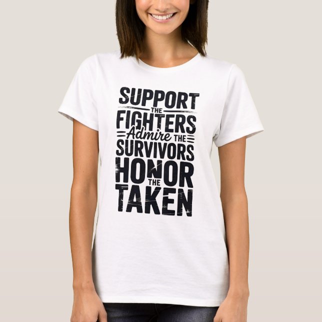 T-shirt Breast Cancer Support Admire Honor Breast Cancer A (Devant)