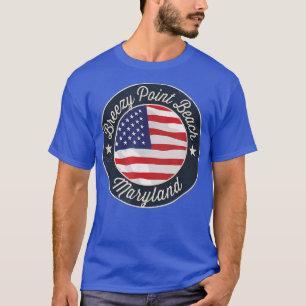 T-shirt Breezy Point Beach - Souvenir patriotique du Maryl