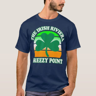 T-shirt Breezy Point NY La Riviera irlandaise Shamrock Ret