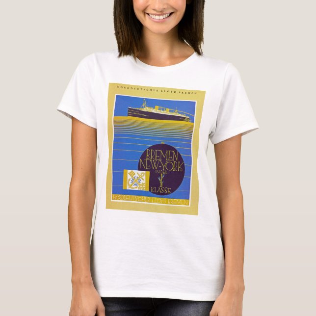 T-shirt Brême - New York in der 1st Classe (Devant)
