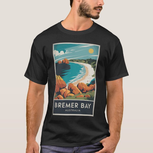 T-shirt Bremer Bay Australie Illustration Voyage Art Retro (Devant)