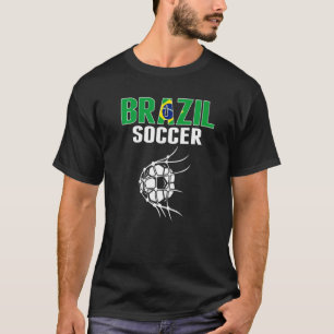 T-shirt Brésil balle de football dans Net Brésilien Footba