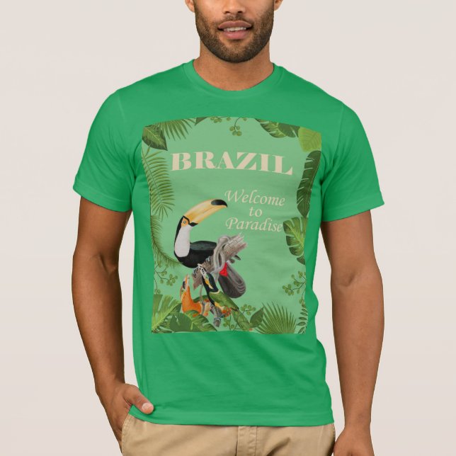T-shirt Brésil, Bienvenue au paradis, (Devant)