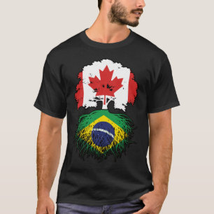T-shirt Brésil Brésil Brésil Canada drapeau des racines de
