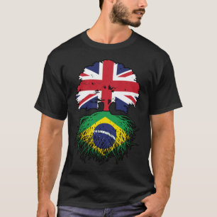 T-shirt Brésil Brésil Britanniques Royaume-Uni drapeau des