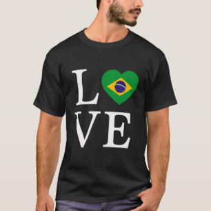 T-shirt Brésil Coeur d'amour Brésiliens Américains mignonn