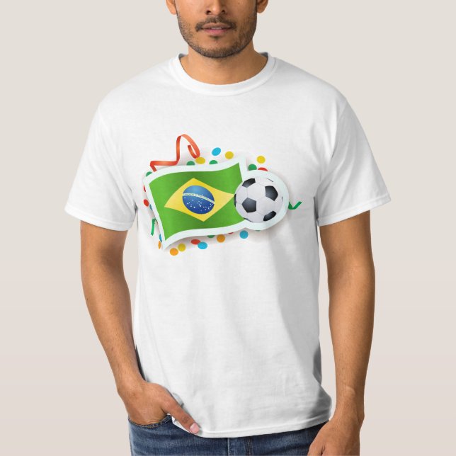 T-shirt Brésil, conception de football (Devant)