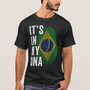 T-shirt Brésil dans mon ADN empreintes digitales brésilien