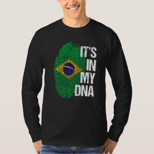 T-shirt Brésil Drapeau Accueil Racines cardiaques ADN d'em