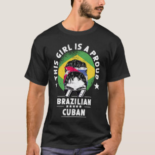 T-shirt Brésil Drapeau Cuba Grandissement Femme Citoyenne 
