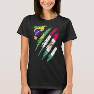 T-shirt Brésil Drapeau Mexique Gros Patriot Pays Stripes